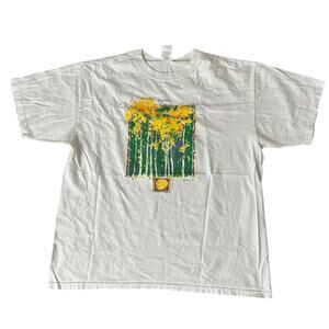 Anvil Travel nature Aspen Colorado fall short sleeve crew Tshirt unisex size XL